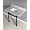 Kingston Brass 36X22 Carrara Marble Vanity Top W/Brass Feet Combo, Carrara Marble/Blk KVPB3630MBSQ0 - alternate 4